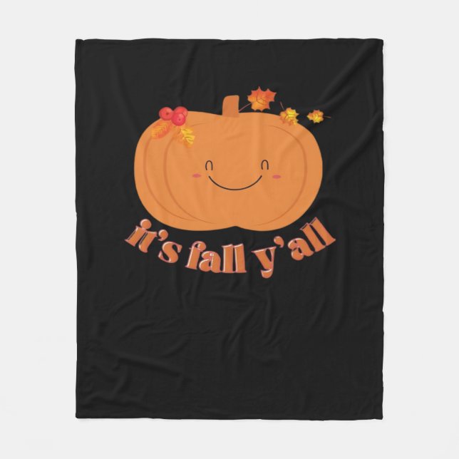 Es ist Fall Y’all Pumpkin Retro Classic Fleecedecke (Vorderseite)
