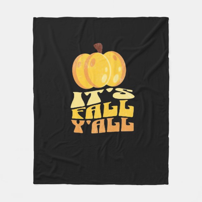 Es ist Fall Y’all Pumpkin Retro Classic Fleecedecke (Vorderseite)