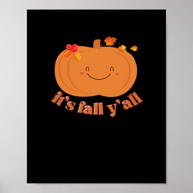Es ist Fall Y’all Pumpkin Retro Classic Poster (Vorne)