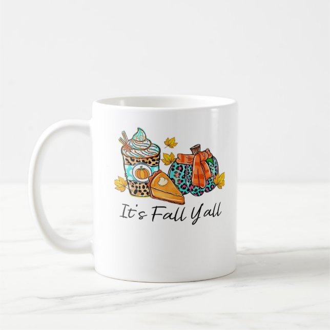 Es ist Fall Y’all Pumpkin Spice Leopard Pumpkin Pi Kaffeetasse (Links)