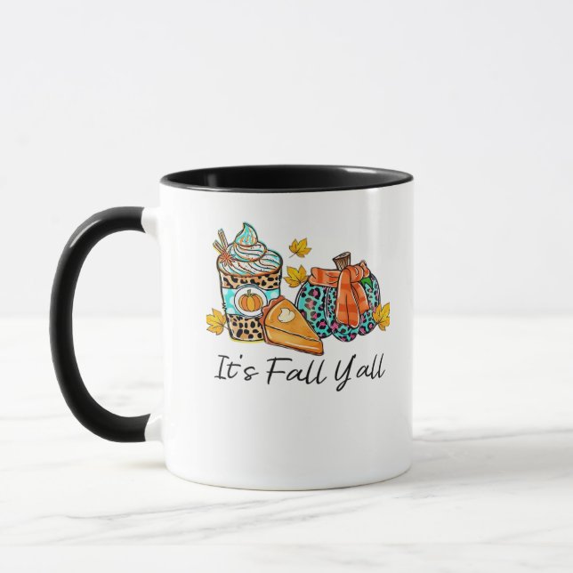 Es ist Fall Y’all Pumpkin Spice Leopard Pumpkin Pi Tasse (Links)