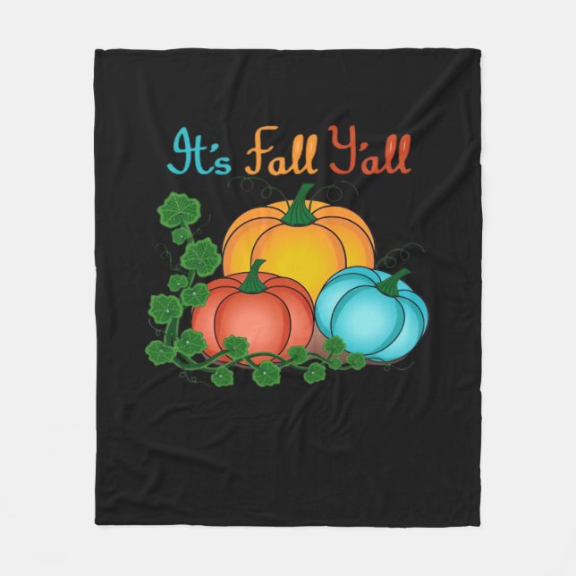 Es ist Fall Y’all Pumpkins Retro Graphic Fleecedecke (Vorderseite)
