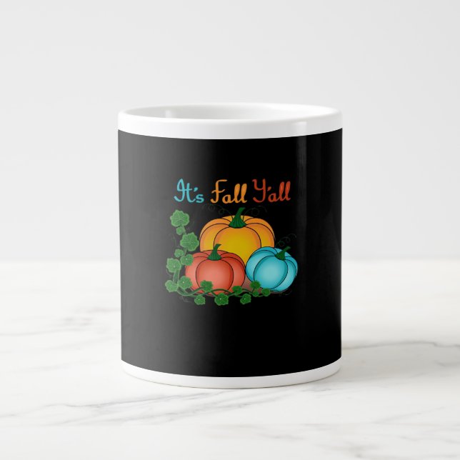 Es ist Fall Y’all Pumpkins Retro Graphic Jumbo-Tasse (Vorderseite)