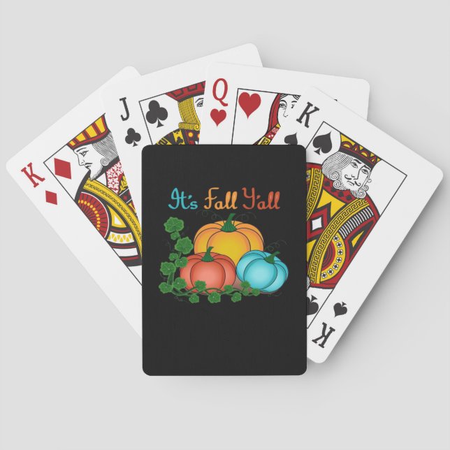 Es ist Fall Y’all Pumpkins Retro Graphic Spielkarten (Rückseite)