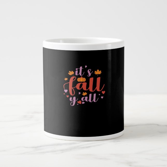 Es ist Fall Y’all Retro Classic Jumbo-Tasse (Vorderseite)