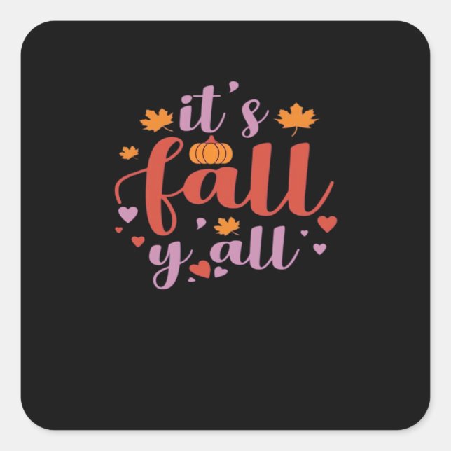 Es ist Fall Y’all Retro Classic Quadratischer Aufkleber (Vorderseite)