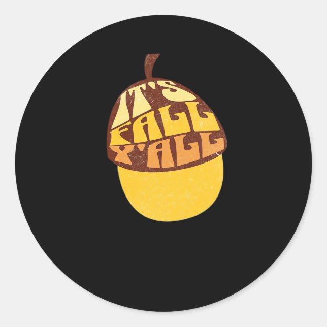 Es ist Fall Y’all Retro Classic Runder Aufkleber (Vorderseite)
