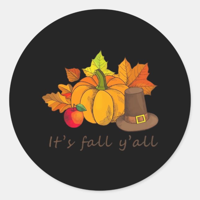 Es ist Fall Y’all Retro Style Runder Aufkleber (Vorderseite)