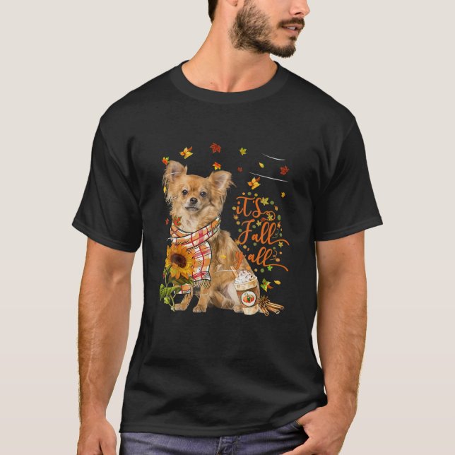 Es ist Fall Y All Tan Chihuahua Hund Erntedank T-Shirt (Vorderseite)