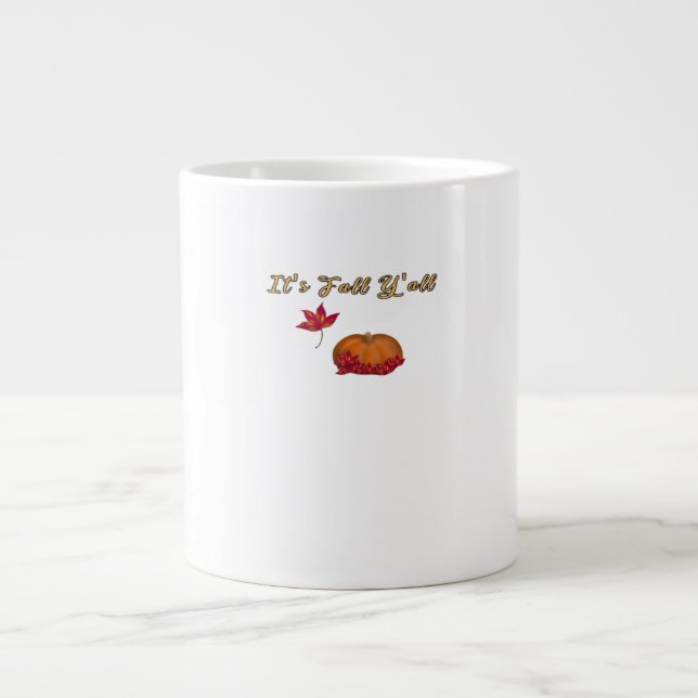 Es ist Fall Y’all Unique Graphic Jumbo-Tasse (Vorderseite)