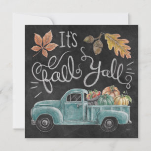 Es ist Fall Y'all - Chalkboard Truck Feiertagskarte