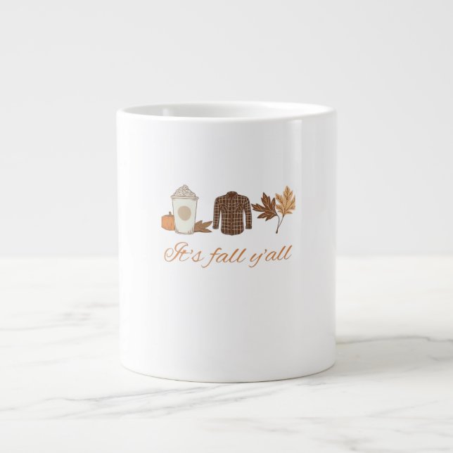 Es ist Fall Y'all Creative Art Jumbo-Tasse (Vorderseite)