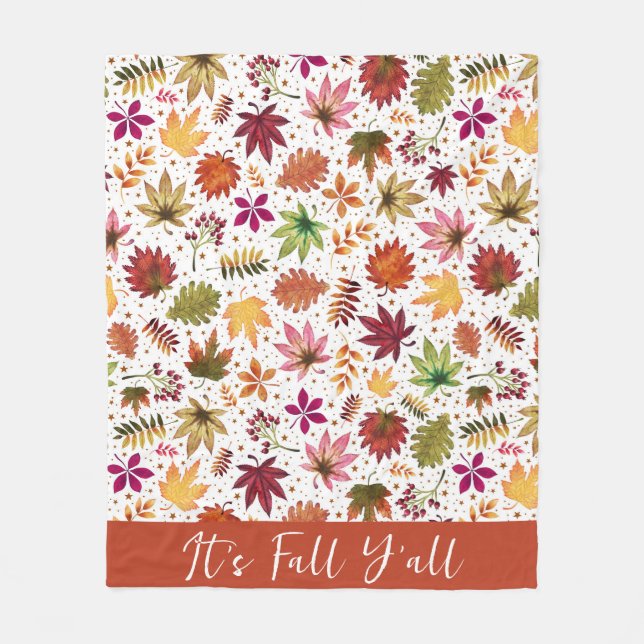 Es ist Fall Yall Erntedank Harvest Herbstlaubs Fleecedecke (Vorderseite)