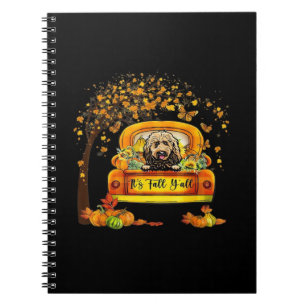 Es ist Fall Y'all Goldendoodle Erntedank Pumpkin Notizblock