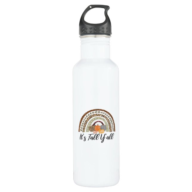 Es ist Fall Y'all Grafikstil Edelstahlflasche (Vorderseite)