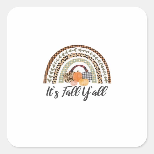 Es ist Fall Y'all Grafikstil Quadratischer Aufkleber (Vorderseite)