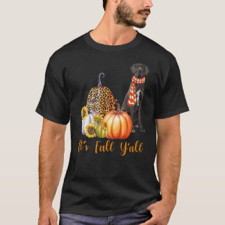 Es ist Fall Y'all Great Dane Dog Leopard Pumpkin F T-Shirt