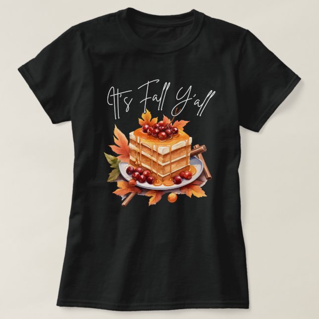 Es ist Fall Y'all | Herbstsaison | Pumpkin Black T-Shirt (Design vorne)