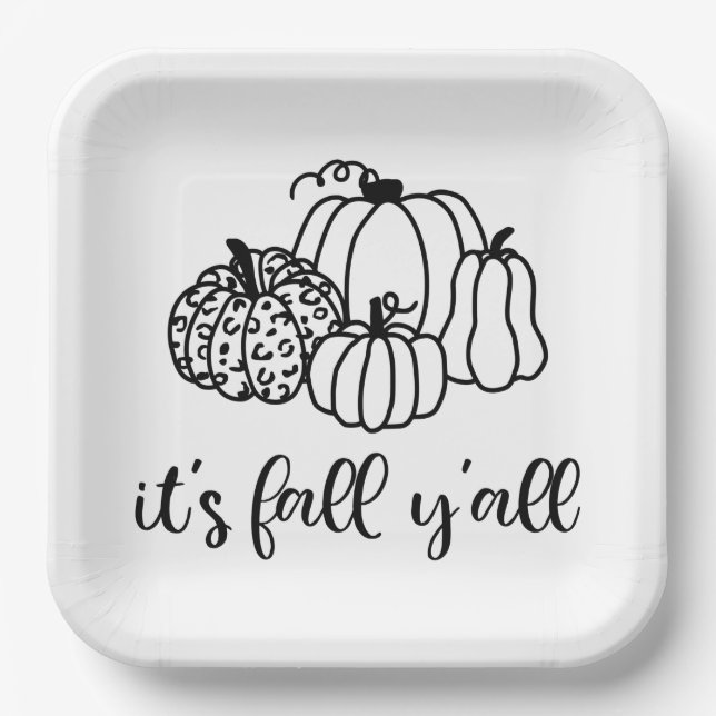 Es ist Fall Y'all Pappteller (Vorderseite)
