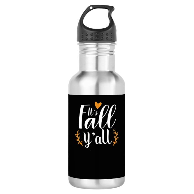 Es ist Fall Y'all Pumpkins Edelstahlflasche (Vorderseite)