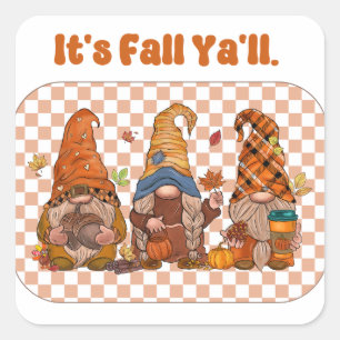 Es ist Fall Yall Quadratischer Aufkleber