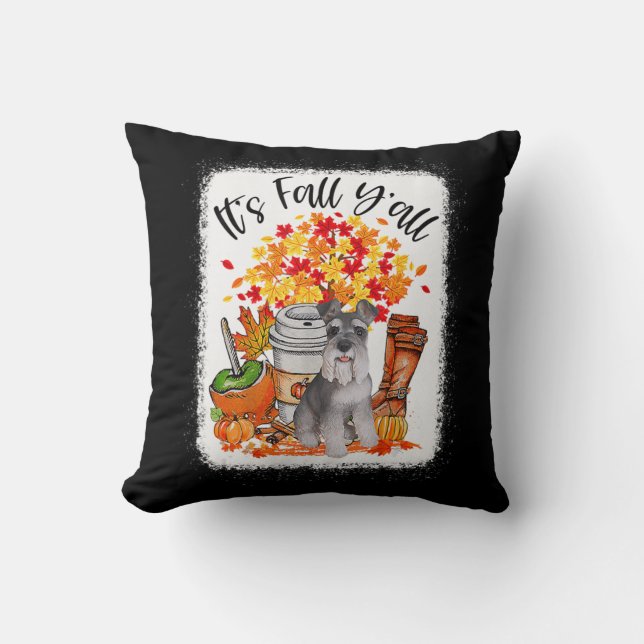Es ist Fall Y'all Schnauzer Hund Halloween Thanksg Kissen (Vorderseite)