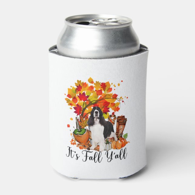 Es ist Fall Y'all Springer Spaniel Hund Halloween  Dosenkühler (Kanne Vorderseite)