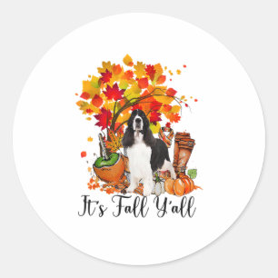 Es ist Fall Y'all Springer Spaniel Hund Halloween Runder Aufkleber