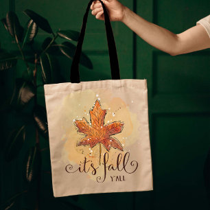 Es ist Fall y'all Wasserfarbe Ahornblätterblättern Tasche
