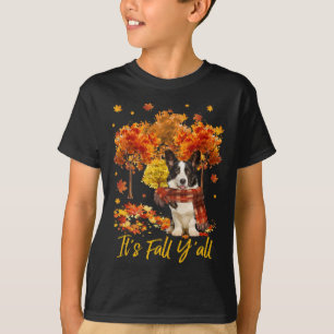 Es ist Fall Y'all Welsh Corgi Dog Tree Pumpkin Fal T-Shirt