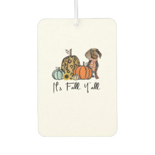 Es ist Fall Y'all Yellow Dackel Dog Leopard Pumpk Autolufterfrischer