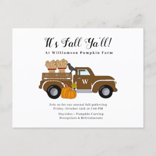 Es ist Fall Yas Fall Party Einladung Postkarte