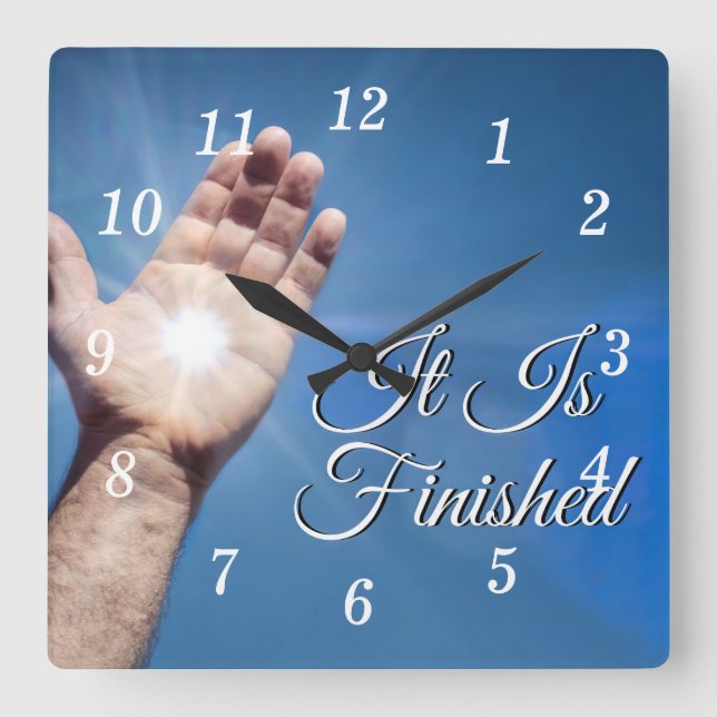 Es ist fertig mit der Wall-Uhr Quadratische Wanduhr (Vorderseite)