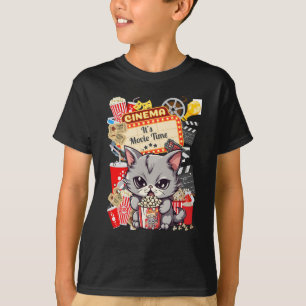 Es ist Filmzeit mit Popcornkatze T-Shirt