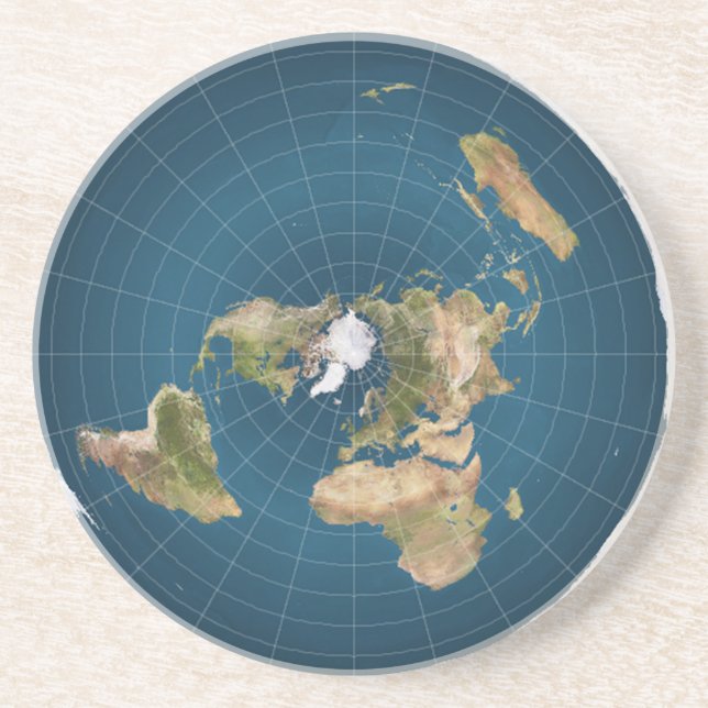 Es ist flach.  Nein, wirklich. Sandstein Untersetzer (Vorne)