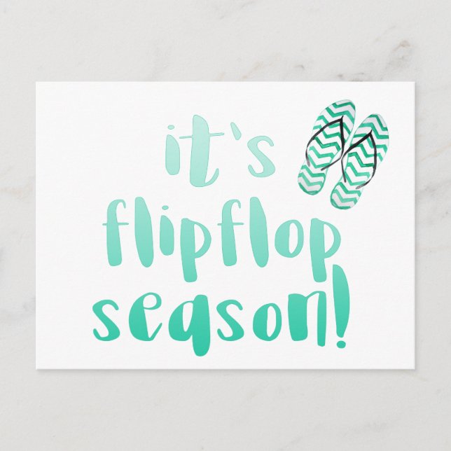 Es ist Flipflop-Saison - Fun Summer Quote Postkarte (Vorderseite)