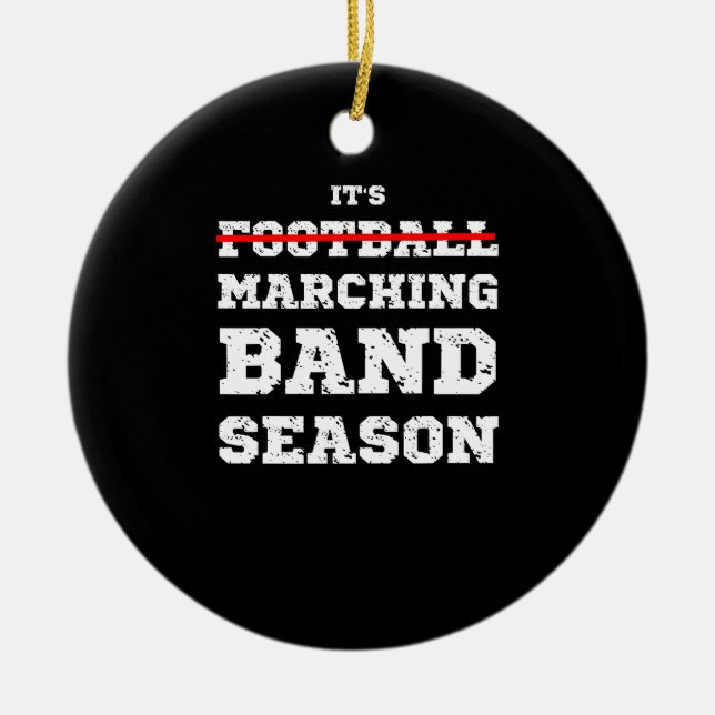 Es ist Football Marching Band Jahreszeit lustige Z Keramik Ornament (Vorne)