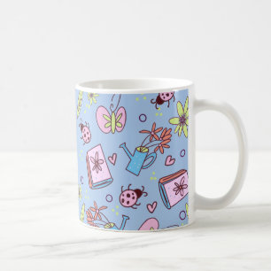 Es ist Frühlingszeit Buchliebhaber Bunte Kritzelei Kaffeetasse
