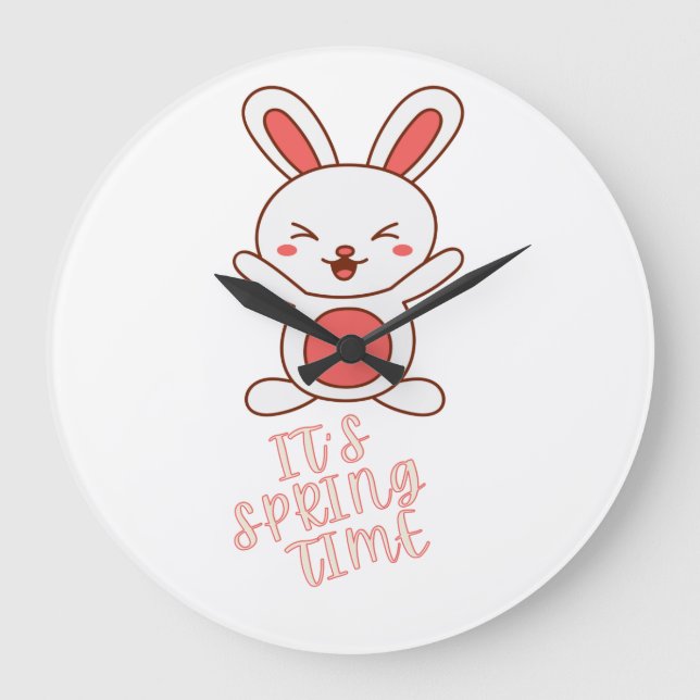 Es ist Frühlingszeit Große Wanduhr (Vorderseite)