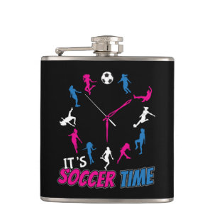Es ist Fußball-Time-Girls-Fußball-Zitat Flachmann