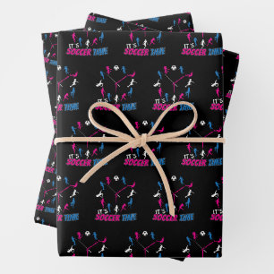 Es ist Fußball-Time-Girls-Fußball-Zitat Geschenkpapier Set