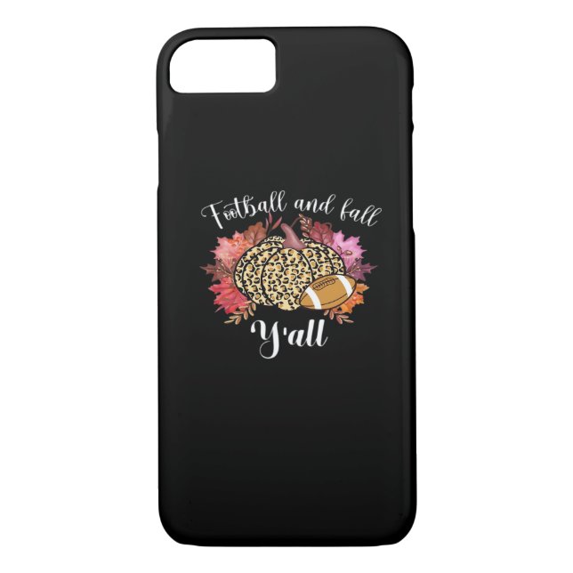 Es ist Fußball und Fall Y’all Pumpkin Leopard Autu Case-Mate iPhone Hülle (Rückseite)