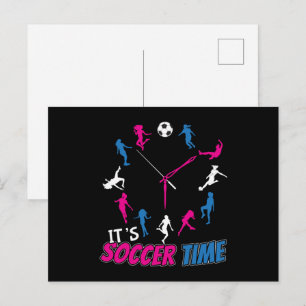 Es ist Fußball-Zeit Mädchen-Fußball-Zitat Postkarte
