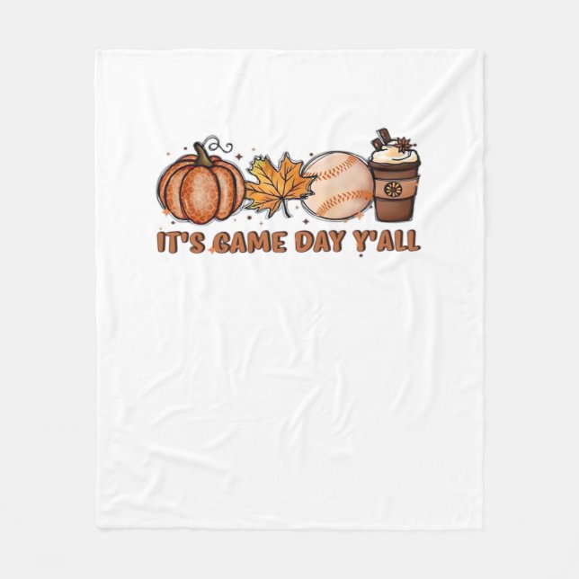 Es ist Game Day Y’all, Fall Baseball Fleecedecke (Vorderseite)