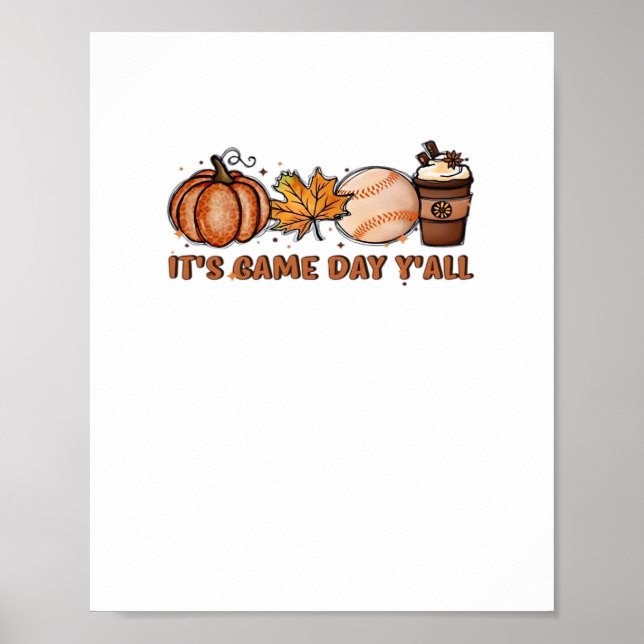Es ist Game Day Y’all, Fall Baseball Poster (Vorne)