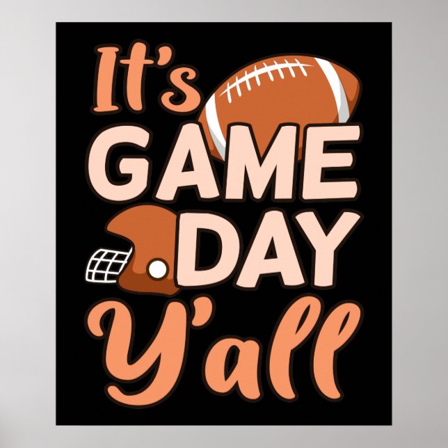 Es ist Game Day Y'all Football Player Coach Poster (Vorne)