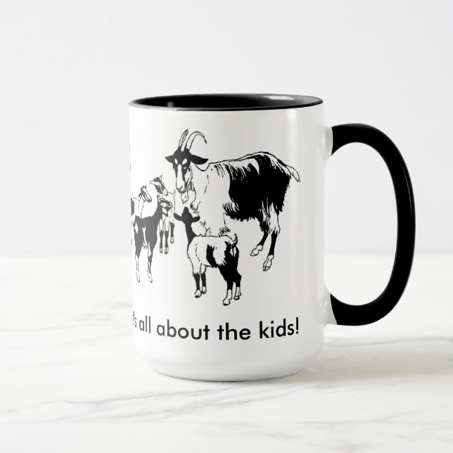 Es ist ganz über die Kinder! Ziege mit der Tasse (Rechts)