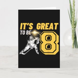Es ist großartig, acht Jungen-Eishockey 8. Geburts Karte