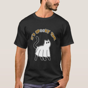 Es ist gruselige Zeit Lustige süße Katzen-Geist T-Shirt