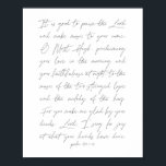 Es ist gut, den Herrn zu loben... Psalm 92:1-4 Poster<br><div class="desc">Es ist gut,  den Herrn zu loben...  Psalm 92:1-4</div>